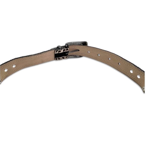 CACHE Cheetah Print Calf Hair & Suede Metal Spacer Vintage Western Belt Size M - Picture 6 of 7